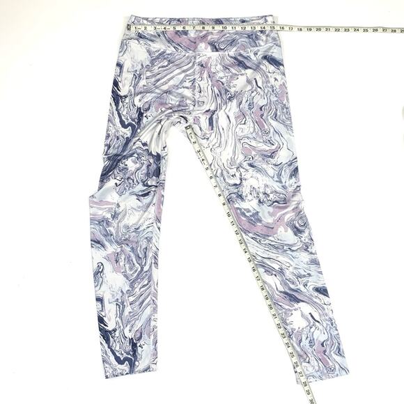 White Marbled Stretch High Waist Leggings - Picture 3 of 8
